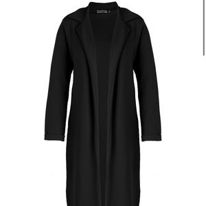 NWT Black Crepe Longline Duster